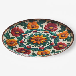 💀 🎉 Sunburst & Salsa Día de los Muertos Pappteller