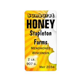 Sunburst und Clouds Honey Jar Labels Adressaufkleber