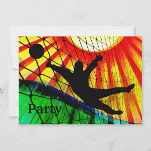 Sunburst und Net Soccer Goalie Einladung