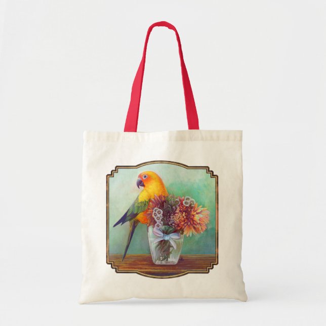 Sunconure und -Blumen Tragetasche (Vorne)