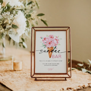 Sundae-Bar-Eiscreme-Auswahl-Themenschild  Poster