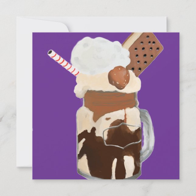 Sundae Eiscreme Spaß Desserts Einladung (Vorderseite)