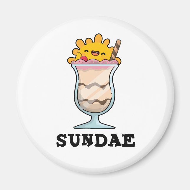 Sundae Funny Ice Cream Pub Magnet (Vorne)