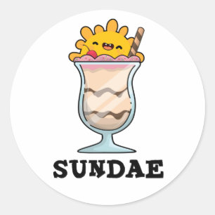 Sundae Funny Sunday Ice Cream Pub Runder Aufkleber