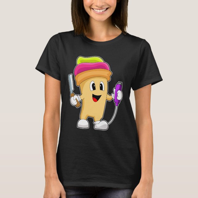 Sundae Hairdresser Razor T-Shirt (Vorderseite)
