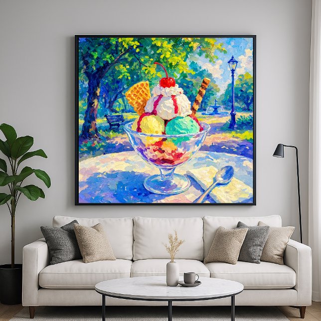 Sundae im Park - Pastell-Impressionistischer Stil Poster (Von Creator hochgeladen)