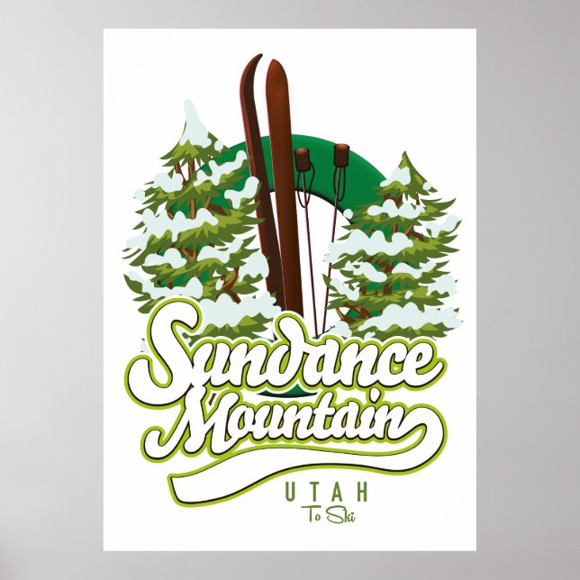 Sundance Mountain - Utah Ski Logo Poster (Vorne)