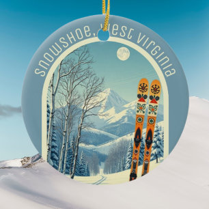 Sundance Mountain Utah Ski-Souvenir  Keramik Ornament
