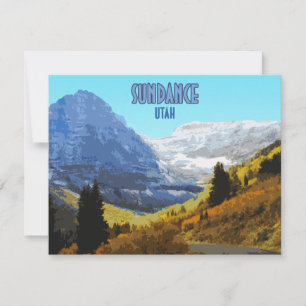 Sundance Utah Mountains Vintag Flat Card