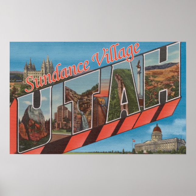 Sundance Village, Utah - Große Briefmarkenszenen Poster (Vorne)