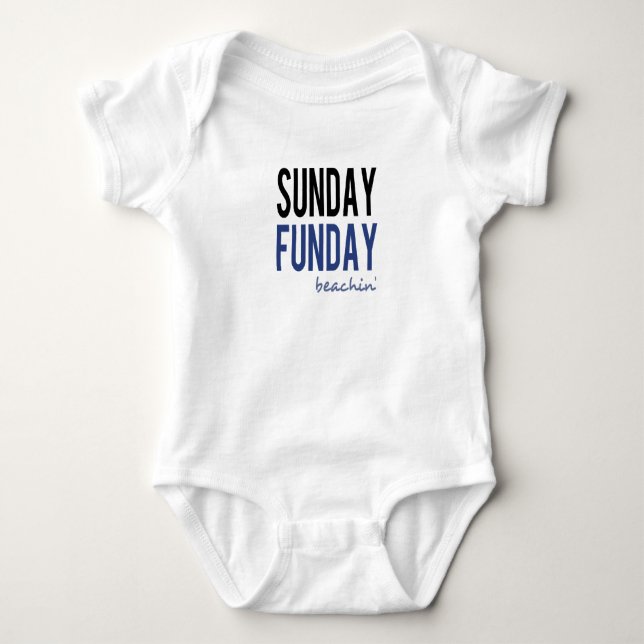 Sunday Funday Beachin' Baby Strampler (Vorderseite)