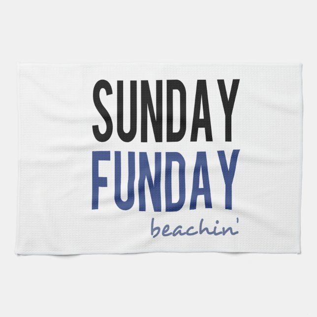 Sunday Funday Beachin' Handtuch (Horizontal)