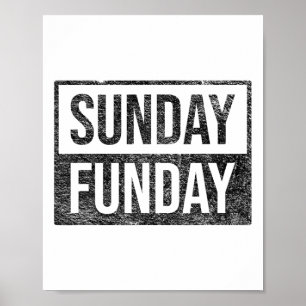 Sunday Funday Brunch Footbyll Sports Grillen Churc Poster