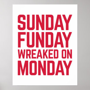 Sunday Funday Funny Zitat Poster