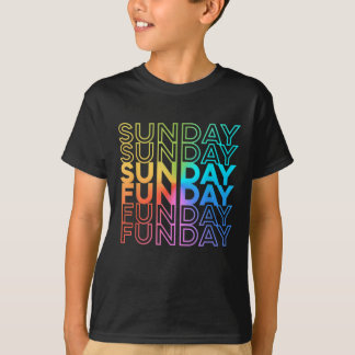 Sunday Funday Rainbow Fade Color Party T-Shirt