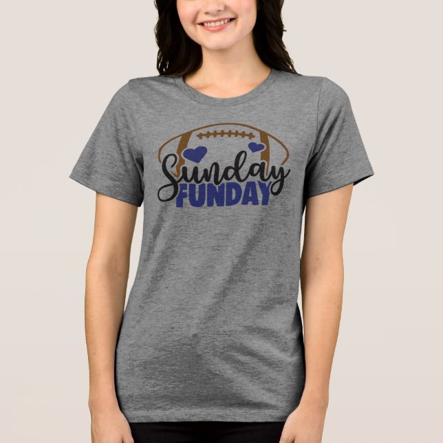 Sunday Funday Touchdown Vibes Tri-Blend Shirt (Vorderseite)