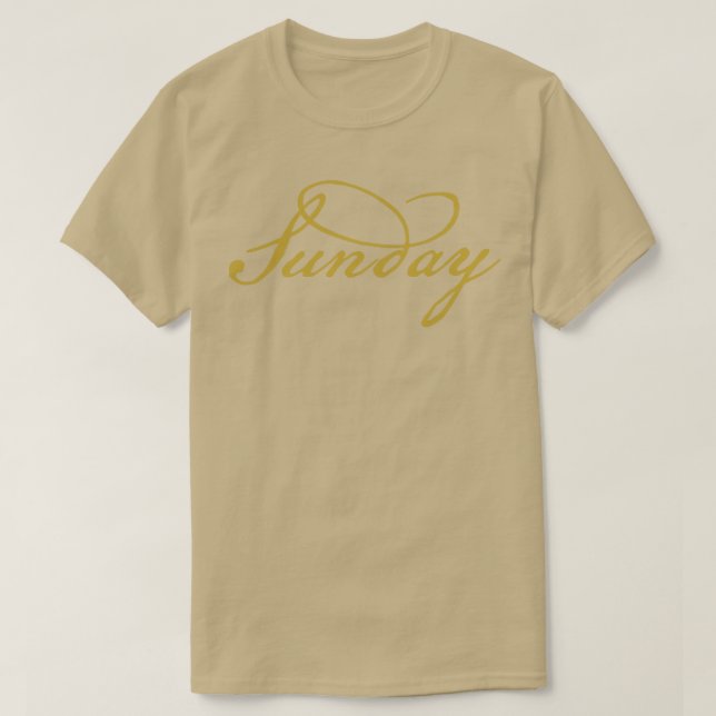 Sunday Gold Script Typografy T-Shirt (Design vorne)