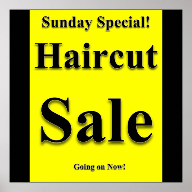 Sunday Haircut Sale Poster Matte (Vorne)