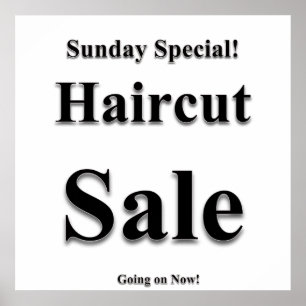 Sunday Haircut Sale Poster Matte