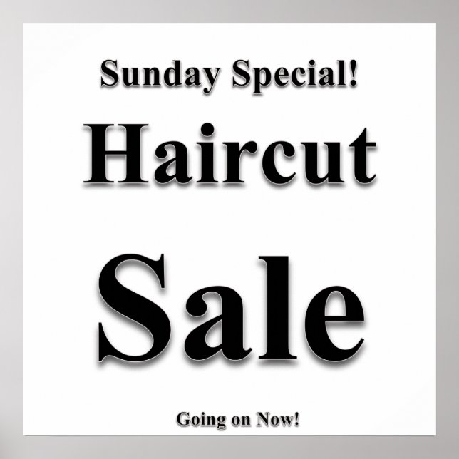 Sunday Haircut Sale Poster Matte (Vorne)