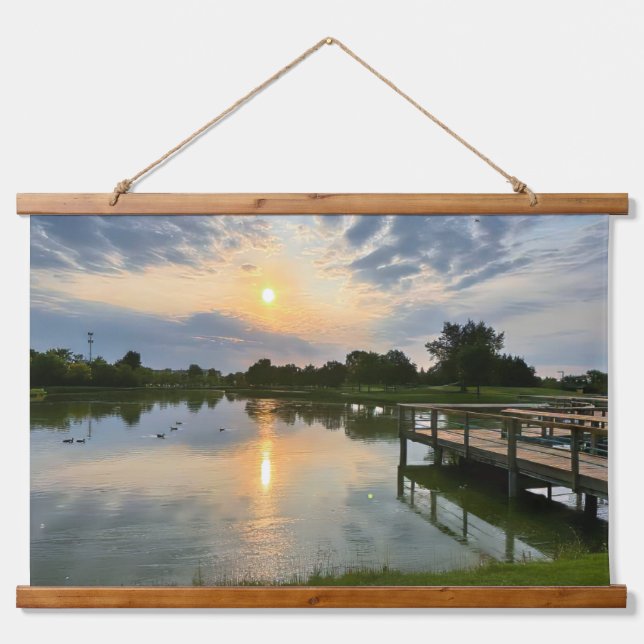 Sunday Morning In The Park Wandteppich Mit Holzrahmen (Vorne)