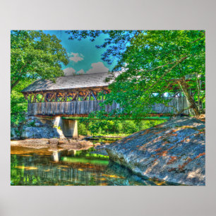 Sunday River covered bridge, Bethel, Maine Poster