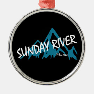 Sunday River Maine Berge Ornament Aus Metall