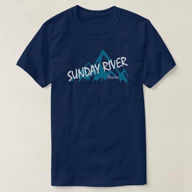 Sunday River Maine Berge T-Shirt (Design vorne)