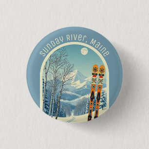 Sunday River Maine Skigebiet Souvenir  Button