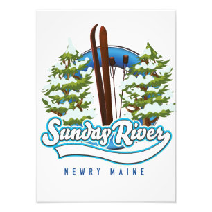 Sunday River Newry Maine Skilogo Fotodruck