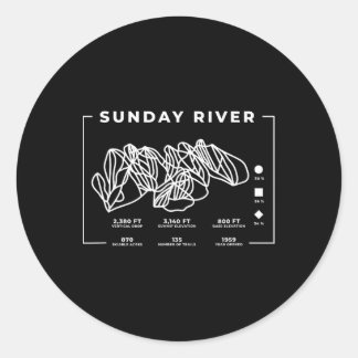 Sunday River-Skipiste Snowboard Skifahren Maine Sk Runder Aufkleber