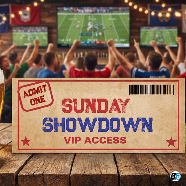 Sunday Showdown VIP Football Party Ticket Einladung (Von Creator hochgeladen)