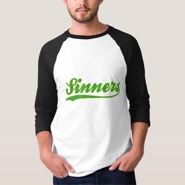 Sünder-Imitat-Baseball-Jersey-T - Shirt (Vorderseite)