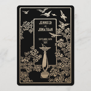 Sundial-Garten-Hochzeits-Einladungs-Goldfolie Einladung