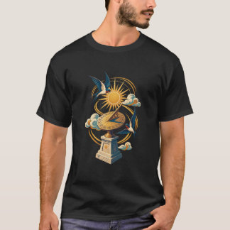 Sundial Schwalben Art Deco Retro T-Shirt