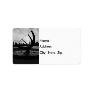 Sundial Sunset Grayscale Adressaufkleber