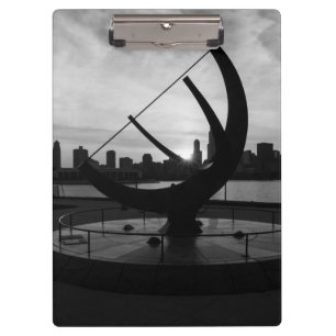 Sundial Sunset Grayscale Klemmbrett