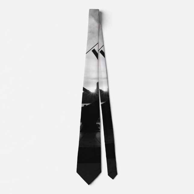 Sundial Sunset Grayscale Neck Tie Krawatte (Vorderseite)