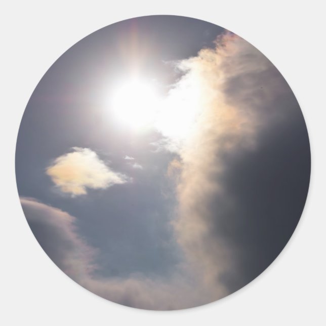 Sundog Rainbow Cloud Burst Apparel and Gifts Runder Aufkleber (Vorderseite)