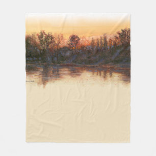 "Sundown on on River" Blanket Fleecedecke