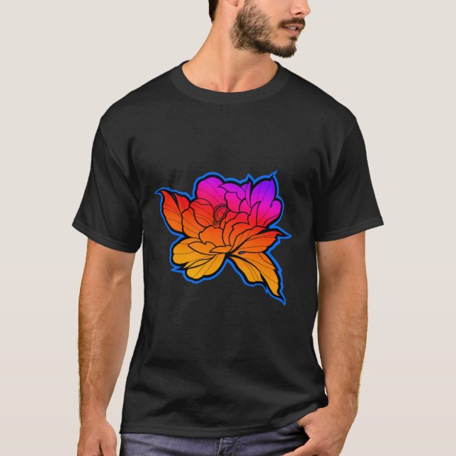 Sundown Peony Blume T-Shirt (Vorderseite)