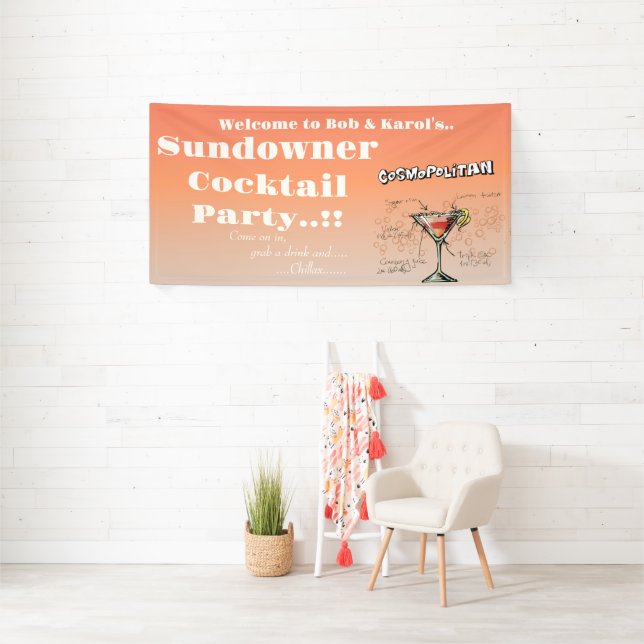 Sundowner Cosmopolitisches Cocktail-Party Banner (Insitu)