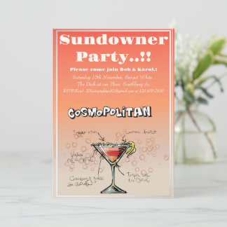 Sundowner Cosmopolitisches Cocktail-Party Einladung