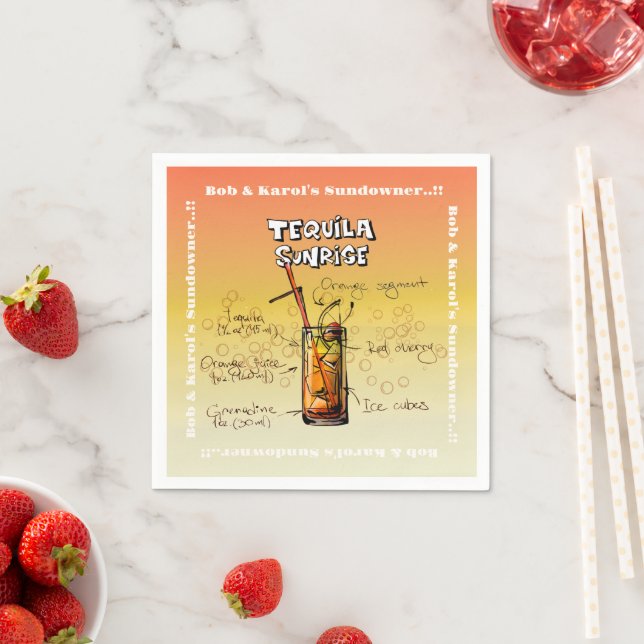 Sundowner Tequila Cocktail Party Serviette (Beispiel)