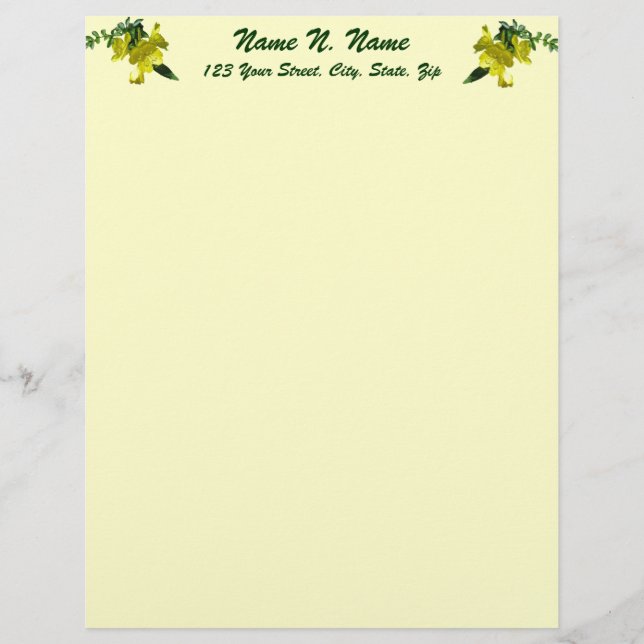 Sundrops Primrose Series Letterhead Briefbogen (Vorderseite)