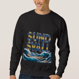 Sundsvall Künstlerische Ozeanwellen Grafik Sweatsh Sweatshirt