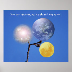 Sunerde und -mond poster