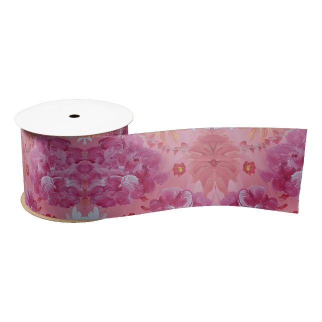 Sunet Rose Floral Satin Ribbon Satinband (Spule)