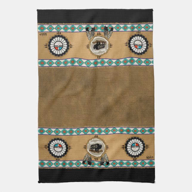 Sunface und Büffel Handtuch (Vertikal)