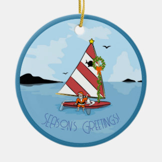 Sunfish Santa Sailor Ornament